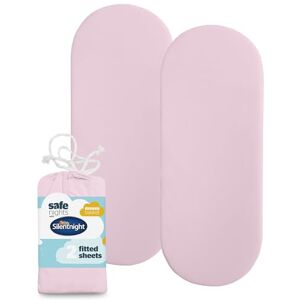 Silentnight Safe Nights Fitted Sheet Moses Basket Mattress Breathable 100% Cotton Jersey Super Soft Kind to Baby Skin 74x27cm Secure Fit with Elasticated Corners 2 Pack, Pink Silentnight Safe Nights Fitted Sheet Moses Basket Mattress Breathable 100% Cotton Jersey Super Soft Kind to Baby Skin 74x27cm Secure Fit with Elasticated Corners 2 Pack, Pink