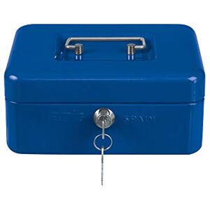 Amig Cash Box 2153 Secure Nickel-Plated Lock Removable Coin Tray Durable Steel Shock & Scratch Resistant Ideal for Shops, Offices & Homes, Blue, 300 x 240 x 90 mm, Alloy Steel Amig Cash Box 2153 Secure Nickel-Plated Lock Removable Coin Tray Durable Steel Shock & Scratch Resistant Ideal for Shops, Offices & Homes, Blue, 300 x 240 x 90 mm, Alloy Steel