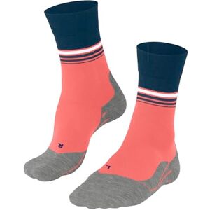 FALKE Women's RU4 Endurance Cool W So Functional Yarn Anti-Blister 1 Pair Running Socks, Orange Coral 8017 Stripe, 2.5-3.5 FALKE Women's RU4 Endurance Cool W So Functional Yarn Anti-Blister 1 Pair Running Socks, Orange Coral 8017 Stripe, 2.5-3.5