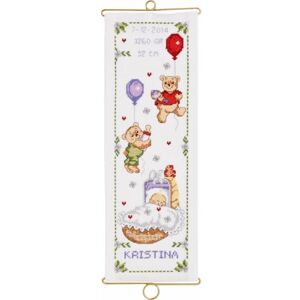 Permin Christening Girl Counted Cross Stitch Kit, Multi-Colour Permin Christening Girl Counted Cross Stitch Kit, Multi-Colour