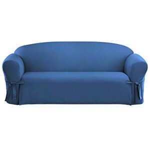Surefit Cotton Duck Canvas Sofa Slipcovers, Sofa Cover Cotton Solid One Piece Design and Straight Skirt, Removable and Machine Washable Couch Cover, Bluestone Surefit Cotton Duck Canvas Sofa Slipcovers, Sofa Cover Cotton Solid One Piece Design and Straight Skirt, Removable and Machine Washable Couch Cover, Bluestone