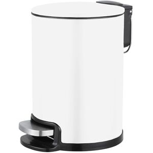 Amig 3L Bathroom Pedal Bin Mod. Tacto White Hands-Free Hygienic Opening Ø16.8 x 25.5 cm Lacquered Stainless Steel Round Bin with Removable Inner Bucket Amig 3L Bathroom Pedal Bin Mod. Tacto White Hands-Free Hygienic Opening Ø16.8 x 25.5 cm Lacquered Stainless Steel Round Bin with Removable Inner Bucket