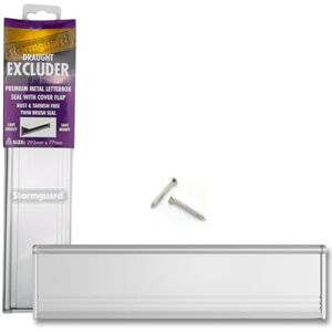 STORMGUARD Letter Box Cover with Brush & Flap for Internal OR External Use Silver Finish STORMGUARD Letter Box Cover with Brush & Flap for Internal OR External Use Silver Finish
