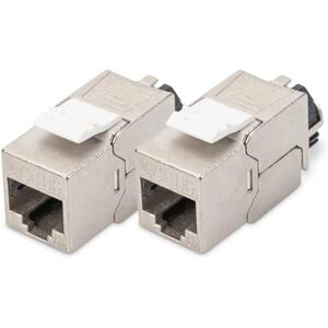 Digitus Keystone module Cat-6A Shielded 2 pieces RJ45 socket 500 MHz 10GBase-T AWG 26-22 Design compatible With latching lever Tool-free installation Digitus Keystone module Cat-6A Shielded 2 pieces RJ45 socket 500 MHz 10GBase-T AWG 26-22 Design compatible With latching lever Tool-free installation