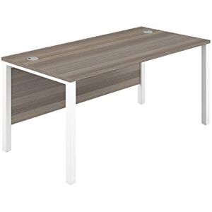 Office Hippo Heavy Duty Rectangular Goalpost Desk, Home or Office Use, Integrated Cable Ports, PC Desk, 5 Yr Warranty, MFC Grey Oak Top, White Legs, 180cm x 80cm Office Hippo Heavy Duty Rectangular Goalpost Desk, Home or Office Use, Integrated Cable Ports, PC Desk, 5 Yr Warranty, MFC Grey Oak Top, White Legs, 180cm x 80cm
