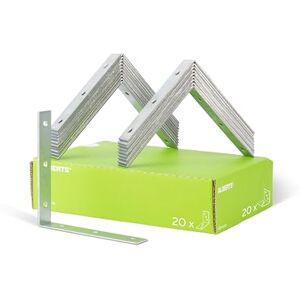 Alberts Elbow Connector 150 x 150 x 25 mm / 20 STK. Oberflaeche: galvanisch Gelb verzinkt Alberts Elbow Connector 150 x 150 x 25 mm / 20 STK. Oberflaeche: galvanisch Gelb verzinkt