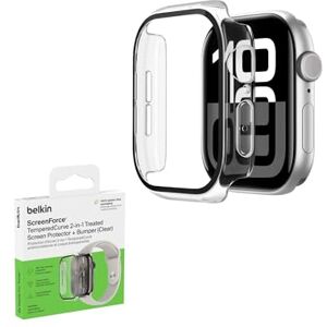 Belkin ScreenForce TemperedCurve 2-in-1 Apple Watch Screen Protector for Series 10 (46mm), Apple Watch case with 360˚ protection and protective bumper, tempered glass screen protector clear Belkin ScreenForce TemperedCurve 2-in-1 Apple Watch Screen Protector for Series 10 (46mm), Apple Watch case with 360˚ protection and protective bumper, tempered glass screen protector clear
