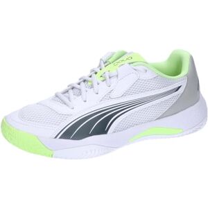 Puma Unisex NOVA Court Tennis Shoe, White-Luminous Blue-Fizzy Apple-Shadow Gray, 4 UK Puma Unisex NOVA Court Tennis Shoe, White-Luminous Blue-Fizzy Apple-Shadow Gray, 4 UK