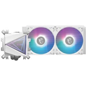 MSI MAG CORELIQUID I240 WHITE AIO CPU Liquid Cooler Enlarged Copper Cold Plate, ARGB Blockhead & LDB Fans, Dual-Chamber Water Block, Split-Flow Radiator, Mystic Light Supported Intel & AMD Compati MSI MAG CORELIQUID I240 WHITE AIO CPU Liquid Cooler Enlarged Copper Cold Plate, ARGB Blockhead & LDB Fans, Dual-Chamber Water Block, Split-Flow Radiator, Mystic Light Supported Intel & AMD Compati