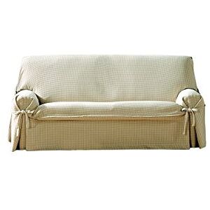 Eysa 3 Squares 100 Percent Cotton Giovanna Universal/Non-Elastic Sofa Cover, Beige Eysa 3 Squares 100 Percent Cotton Giovanna Universal/Non-Elastic Sofa Cover, Beige