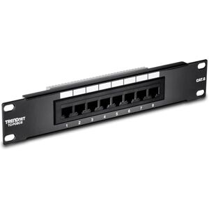 TRENDnet 8-Port Cat6 Unshielded RackMount Patch Panel, 10 Inch Wide, 8 x Gigabit RJ-45 Ethernet Ports, TC-P08C6, Black TRENDnet 8-Port Cat6 Unshielded RackMount Patch Panel, 10 Inch Wide, 8 x Gigabit RJ-45 Ethernet Ports, TC-P08C6, Black