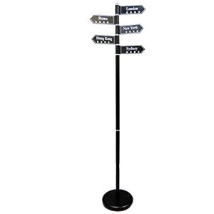 ASPECT FREE COAT RACK STAND/BLACK FINISH-WITH 5 SWIVEL CITIES HANGERS-BERLINE,HONG KONG,LONDON,NEW YORK,SYDNEY, Metal, 28 dia x 173(H) cm ASPECT FREE COAT RACK STAND/BLACK FINISH-WITH 5 SWIVEL CITIES HANGERS-BERLINE,HONG KONG,LONDON,NEW YORK,SYDNEY, Metal, 28 dia x 173(H) cm