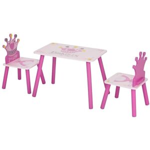 HOMCOM Kids Princess Crown Furniture Set - Pink 2-4 Yrs Kids HOMCOM Kids Princess Crown Furniture Set - Pink 2-4 Yrs Kids