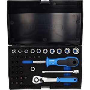 GEDORE 37-piece Socket spanner set, Bi-hex, 1/4", 4-13 mm, Tool, Ratchet with lever reverse bits, for carmotive, D20 KAU 20 GEDORE 37-piece Socket spanner set, Bi-hex, 1/4", 4-13 mm, Tool, Ratchet with lever reverse bits, for carmotive, D20 KAU 20