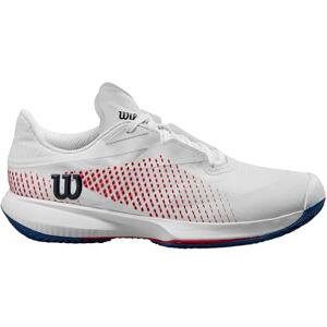 Wilson Kaos Swift 1.5 Clay Tennis Shoe for Clay Court, Women's, Size 4.5, White/Deja Vu Blue/ Red Wilson Kaos Swift 1.5 Clay Tennis Shoe for Clay Court, Women's, Size 4.5, White/Deja Vu Blue/ Red