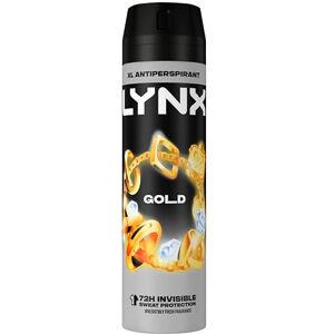 TRESemmé Lynx Men Gold DeodorantBody Spray Antiperspirant with ProScent technology and an oud wood & fresh vanilla scent for 72 hours protection against odour and wetness 200 ml, Pack of 6 TRESemmé Lynx Men Gold DeodorantBody Spray Antiperspirant with ProScent technology and an oud wood & fresh vanilla scent for 72 hours protection against odour and wetness 200 ml, Pack of 6