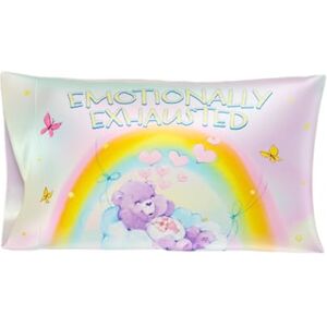 Franco Care Bears Classic Retro Beauty Silky Satin Standard Pillowcase Cover 20x30 for Hair and Skin, (Official Licensed Product) by Collectibles Franco Care Bears Classic Retro Beauty Silky Satin Standard Pillowcase Cover 20x30 for Hair and Skin, (Official Licensed Product) by Collectibles