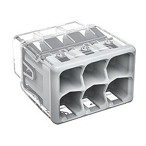 WAGO COMPACT splicing connector; for solid and stranded conductors; max. 4 mm²; 6-conductor; Gray cover; Surrounding air temperature: max 85°C (T85); 4,00 mm²; transparent, 2773-406 (50 pcs) WAGO COMPACT splicing connector; for solid and stranded conductors; max. 4 mm²; 6-conductor; Gray cover; Surrounding air temperature: max 85°C (T85); 4,00 mm²; transparent, 2773-406 (50 pcs)