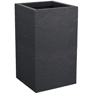 EDA Volcania'Up 36 L High Square Pot Imitation Stone Decor Single Wall Water Retention Area 29.5 x 29.5 x 49.5 cm Charcoal Grey EDA Volcania'Up 36 L High Square Pot Imitation Stone Decor Single Wall Water Retention Area 29.5 x 29.5 x 49.5 cm Charcoal Grey