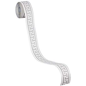 A.S. Création Self-Adhesive Border Stick Ups Border Meander 5.00 m x 4 cm Grey Metallic White Made in Germany 281319 2813-19 A.S. Création Self-Adhesive Border Stick Ups Border Meander 5.00 m x 4 cm Grey Metallic White Made in Germany 281319 2813-19