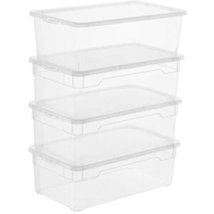 Rotho , Clear, Set of 4 storage boxes 5 l with lid, Plastic (PP) BPA-free, transparent, 4 x 5l (33,0 x 19,0 x 24,0 cm) Rotho , Clear, Set of 4 storage boxes 5 l with lid, Plastic (PP) BPA-free, transparent, 4 x 5l (33,0 x 19,0 x 24,0 cm)