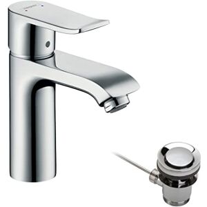 Hansgrohe Metris basin mixer tap 110 with CoolStart energy saving function and pop up waste, chrome 31121000 Hansgrohe Metris basin mixer tap 110 with CoolStart energy saving function and pop up waste, chrome 31121000