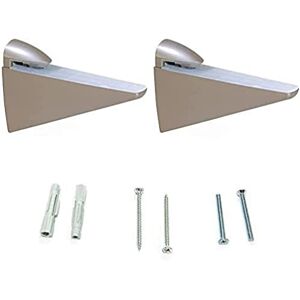 Emuca Pair of supports for Wood or Glass Shelf Halcon, Plastic and Zamak, Silver painted Emuca Pair of supports for Wood or Glass Shelf Halcon, Plastic and Zamak, Silver painted