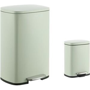 happimess HPM1006E Connor Rectangular 13-Gallon Trash Can with Soft-Close Lid and Free Mini Trash Can, Fingerprint Resistant, Modern, Minimalistic for Kitchen, Office, Bathroom, Pistachio Gelato happimess HPM1006E Connor Rectangular 13-Gallon Trash Can with Soft-Close Lid and Free Mini Trash Can, Fingerprint Resistant, Modern, Minimalistic for Kitchen, Office, Bathroom, Pistachio Gelato