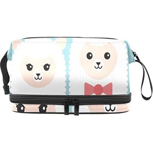 Generic Multi-Functional Storage Travel Cosmetic Bag with Handle,Large Capacity Travel Cosmetic Bag,Cartoon Alpaca Couple Love White Blue Generic Multi-Functional Storage Travel Cosmetic Bag with Handle,Large Capacity Travel Cosmetic Bag,Cartoon Alpaca Couple Love White Blue