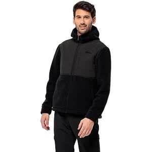 Jack Wolfskin Men's Rock Light Hooded Jacket M Fleece, Black, L Jack Wolfskin Men's Rock Light Hooded Jacket M Fleece, Black, L