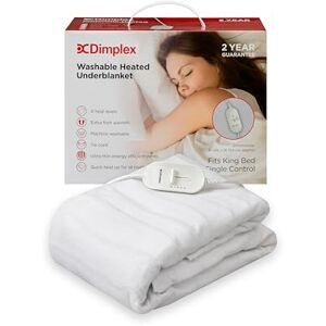 Dimplex DXUBK Machine Washable Heated Under Blanket With Extra Foot Warmth King White Dimplex DXUBK Machine Washable Heated Under Blanket With Extra Foot Warmth King White