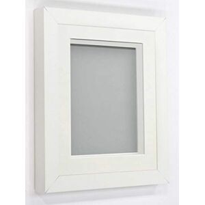 Frame Company Rickman Box Frame White with Ivory Mount, 10x10 for 8x8 inch Frame Company Rickman Box Frame White with Ivory Mount, 10x10 for 8x8 inch