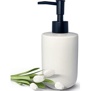 UNBONSOUHAIT White Soap Dispenser with Matte Black Pump for Bathroom,Minimalist Modern Design Cylindrical Lotion Dispenser,12oz Ceramic Hand Dish Soap Dispenser,Refillable Liquid Dispenser for Kitchen (White) UNBONSOUHAIT White Soap Dispenser with Matte Black Pump for Bathroom,Minimalist Modern Design Cylindrical Lotion Dispenser,12oz Ceramic Hand Dish Soap Dispenser,Refillable Liquid Dispenser for Kitchen (White)