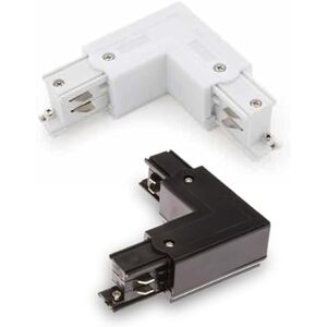 VoltShine Black L-Type Connector for Three-Phase Rail, Ideal for Electrical Connections in Lighting and Distribution Systems. VoltShine Black L-Type Connector for Three-Phase Rail, Ideal for Electrical Connections in Lighting and Distribution Systems.