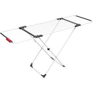 Vileda Surprise 186 x 57 x 108 cm, Aluminium/Resin, White, Extendable and Foldable Clothes Airer, 2.7 kg Vileda Surprise 186 x 57 x 108 cm, Aluminium/Resin, White, Extendable and Foldable Clothes Airer, 2.7 kg