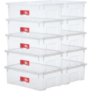 Sundis View Box, Small Plastic Storage Boxes with Lid, Pack of 10, 5L, Stackable and Stackable, Ideal for Cosmetics, Jewellery, Pens, Felts, Sewing, Beads Sundis View Box, Small Plastic Storage Boxes with Lid, Pack of 10, 5L, Stackable and Stackable, Ideal for Cosmetics, Jewellery, Pens, Felts, Sewing, Beads