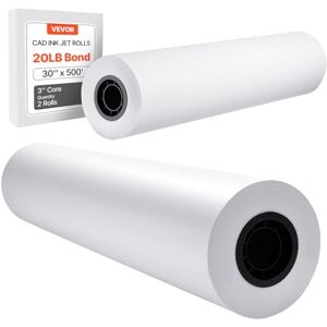 VEVOR Wide Format Paper, 30 in x 500 ft Plotter Roll, 2 Rolls CAD Bond Rolls with 3 in Core, 20 LB Bond Paper Rolls, Ideal for CAD Drawings, Engineering Plans, GIS Maps, and Architectural Designs VEVOR Wide Format Paper, 30 in x 500 ft Plotter Roll, 2 Rolls CAD Bond Rolls with 3 in Core, 20 LB Bond Paper Rolls, Ideal for CAD Drawings, Engineering Plans, GIS Maps, and Architectural Designs
