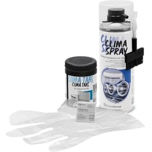 ERRECHOME Cleaning Kit for Air Conditioners, includes Clima Spray PRO Air Conditioner Cleaner with Hard Bristle Dispenser Brush, Clima Tabs 40 Tabs for A/C Condensate Drain,Disposable Gloves ERRECHOME Cleaning Kit for Air Conditioners, includes Clima Spray PRO Air Conditioner Cleaner with Hard Bristle Dispenser Brush, Clima Tabs 40 Tabs for A/C Condensate Drain,Disposable Gloves
