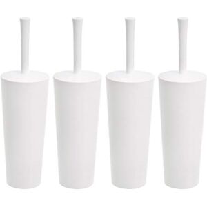 Amazon Basics Toilet Bowl Brushes and Holder Set with No-Slip Grip and Heavy Duty Bristles, Pack of 4, White Amazon Basics Toilet Bowl Brushes and Holder Set with No-Slip Grip and Heavy Duty Bristles, Pack of 4, White