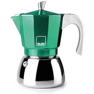 IBILI Elba Green espresso machine, 3 cups, 150 ml, cast aluminium, stainless steel base, with reducer for 2 cups, suitable for induction IBILI Elba Green espresso machine, 3 cups, 150 ml, cast aluminium, stainless steel base, with reducer for 2 cups, suitable for induction