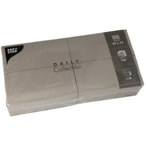 Papstar 150 Serviettes 'Daily Collection' 1/8 Fold 32 cm x 32 cm Grey Papstar 150 Serviettes 'Daily Collection' 1/8 Fold 32 cm x 32 cm Grey