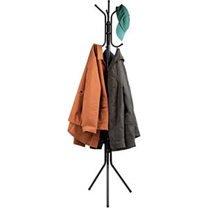 Mind Reader Alloy Collection, Coat Rack with 8 Hooks, Metal, 14.75" L x 16.5" W x 69" H, Black Mind Reader Alloy Collection, Coat Rack with 8 Hooks, Metal, 14.75" L x 16.5" W x 69" H, Black