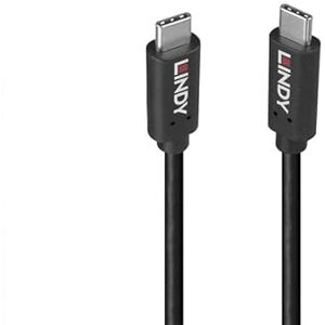 LINDY USB 3.2 Type-C Cable, 0.5m, 20Gbps Data Transfer, 100W Power Delivery, TPE Housing, Double Shielded, GRS Certified Recycled Material, Black LINDY USB 3.2 Type-C Cable, 0.5m, 20Gbps Data Transfer, 100W Power Delivery, TPE Housing, Double Shielded, GRS Certified Recycled Material, Black