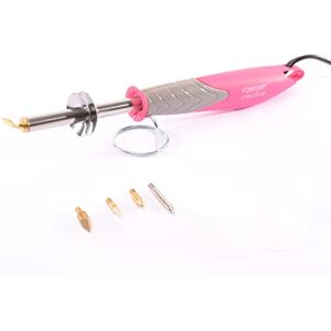 Creative Labs Wood Burning Pen Deluxe with 5 Tips, for All Kinds of Crafts, Creative Projects and Unique Creations, Leather Metal, Pink-Grey, One Size Creative Labs Wood Burning Pen Deluxe with 5 Tips, for All Kinds of Crafts, Creative Projects and Unique Creations, Leather Metal, Pink-Grey, One Size