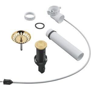Grohe Pop-Up Waste Set (with Push Control, Strainer and Strainer Plug Ø 35 mm Cut-Out Diameter), Brushed Gold, 40986GN0 Grohe Pop-Up Waste Set (with Push Control, Strainer and Strainer Plug Ø 35 mm Cut-Out Diameter), Brushed Gold, 40986GN0