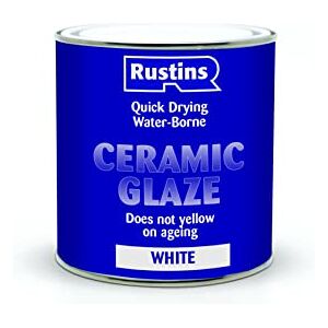 RUSTINS Acrylic Ceramic Glaze White 1ltr Perfect for DIY, Pottery, Tiles, Crafts & Home Projects RUSTINS Acrylic Ceramic Glaze White 1ltr Perfect for DIY, Pottery, Tiles, Crafts & Home Projects