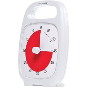 TIME TIMER PLUS 60 Minute Visual Analog Timer (White) Optional Alert (Volume Control Dial) No Loud Ticking; Time Management Tool TIME TIMER PLUS 60 Minute Visual Analog Timer (White) Optional Alert (Volume Control Dial) No Loud Ticking; Time Management Tool