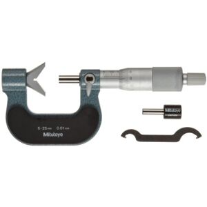 Mitutoyo 114-165 Series 114 5 Flute V-Anvil Micrometre, 5 mm-25 mm Range, 0.01 mm Graduation Mitutoyo 114-165 Series 114 5 Flute V-Anvil Micrometre, 5 mm-25 mm Range, 0.01 mm Graduation