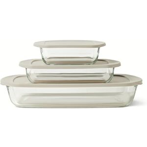 Amazon Basics Glass Baking Dishes with BPA-Free Lids, 6-Piece Set, Borosilcate Glass, Dishwasher and Oven-Safe, Linen Gray Amazon Basics Glass Baking Dishes with BPA-Free Lids, 6-Piece Set, Borosilcate Glass, Dishwasher and Oven-Safe, Linen Gray