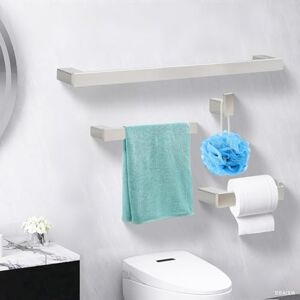 Klabb D68 4-Piece ss304 Bathroom Hardware Accessory Set with 24" Towel Bar Nickle Brushed Klabb D68 4-Piece ss304 Bathroom Hardware Accessory Set with 24" Towel Bar Nickle Brushed
